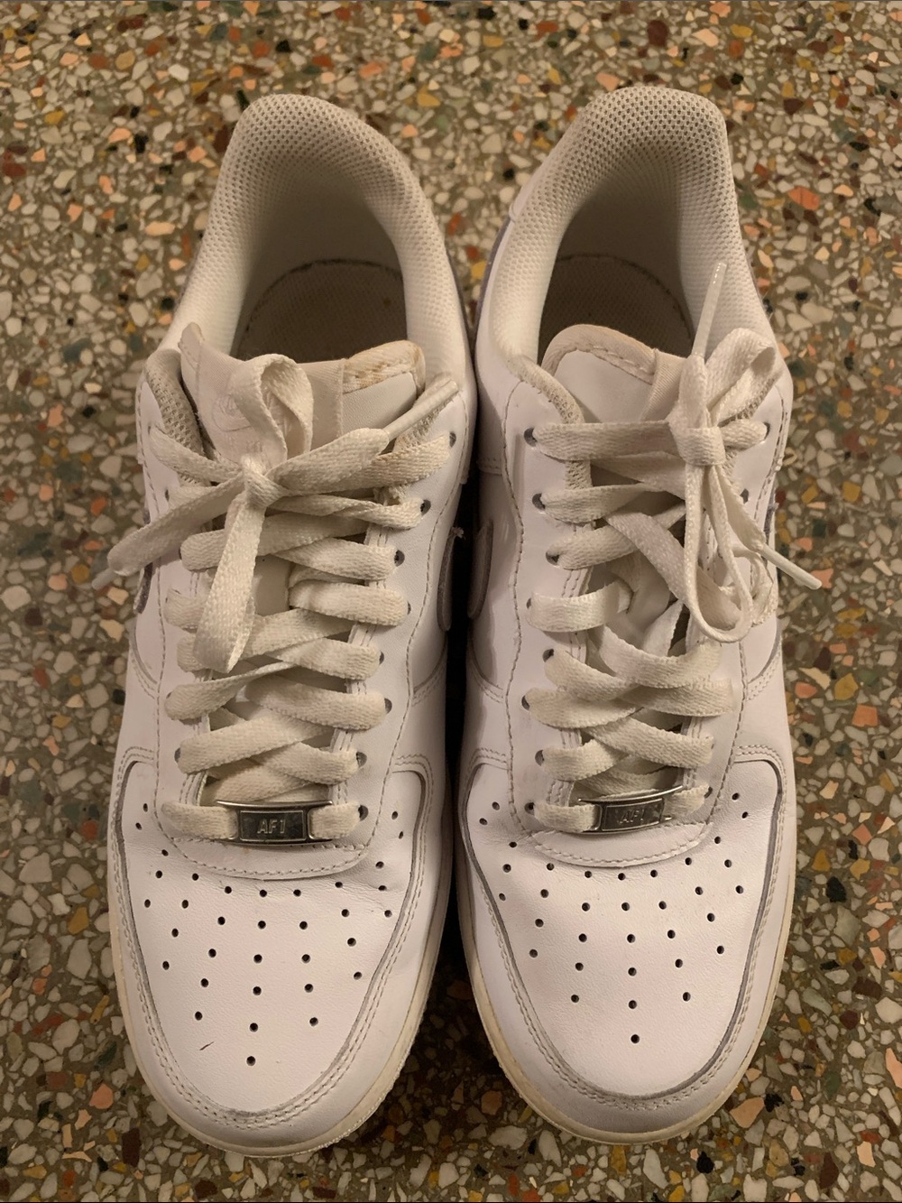 Nike Air Force 1 White Leather Low-Top Sneakers